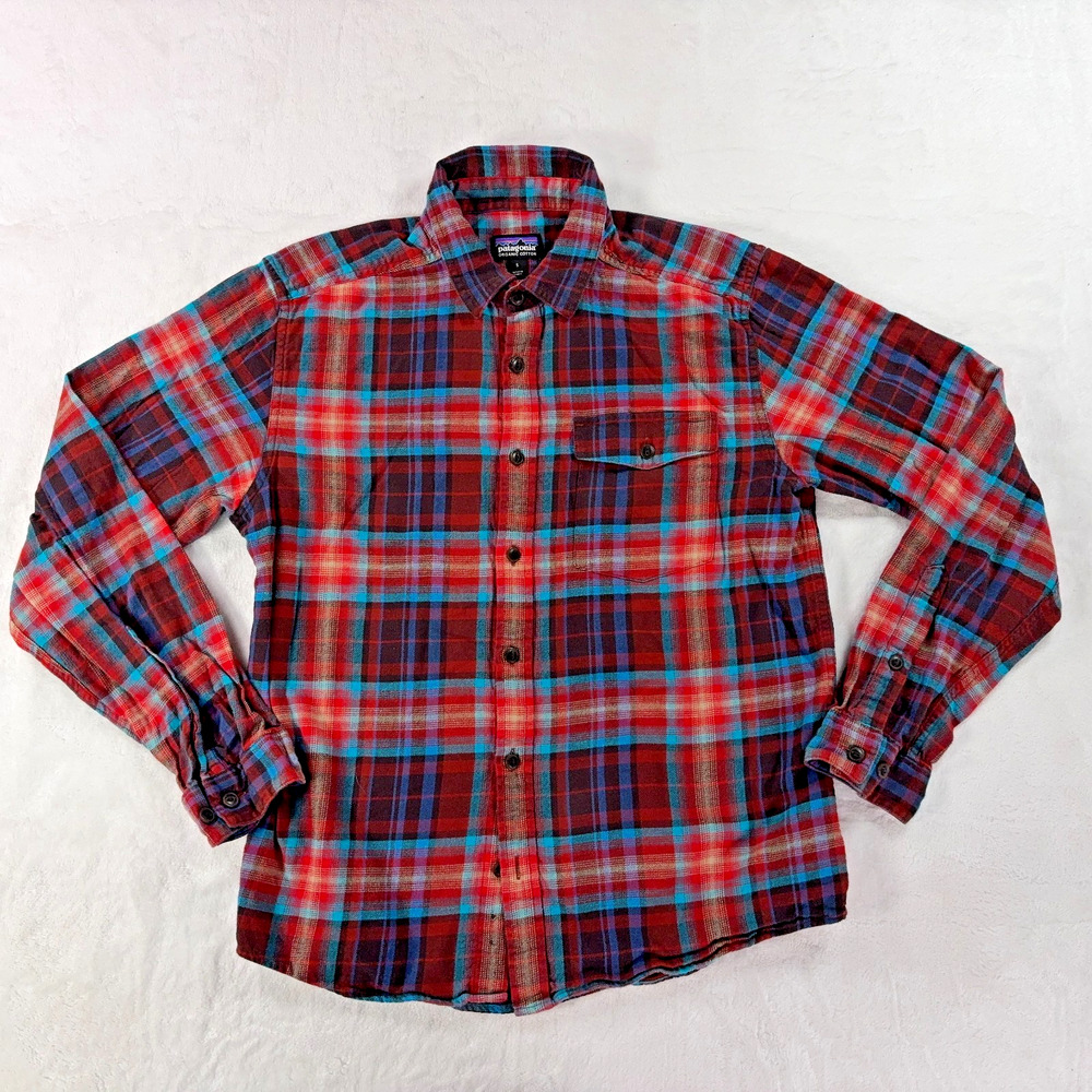 Patagonia Organic Cotton Plaid Flannel Long Sleeve Button Up Shirt Size S